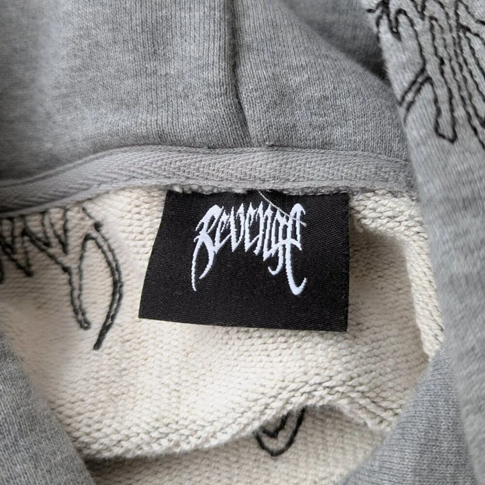 Revenge - All Over Embroidered Logo Hoodie (LARGE)